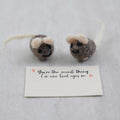 Cheesy Message Wool Felt Mice In A Matchbox - Postboxed