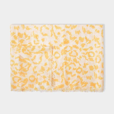 Leopard Scarf (White and Yellow) - Postboxed