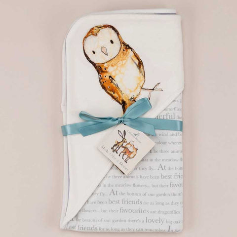 Catherine Rayner Pure Cotton Baby Wrap blankets Owl folded