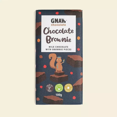 GNAW Chocolate Brownie Milk Chocolate Bar front