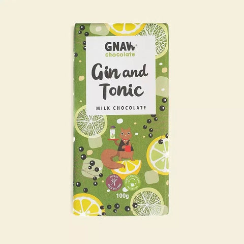 GNAW Gin & Tonic Milk Chocolate Bar Front