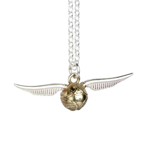The Carat Shop Sterling Silver Harry Potter Golden Snitch Necklace Zoomed In