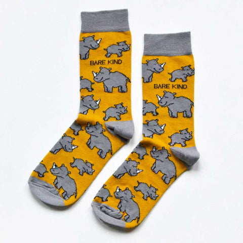 Bare Kind Save the Rhinos Women's Socks Cut Out