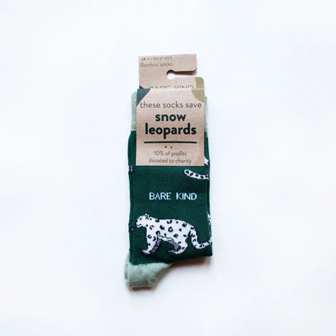 Bare Kind Save the Snow Leopards Women's Socks Packaged