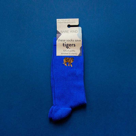 Bare Kind Save the Tigers Women's Socks (Ribbed) Packaged