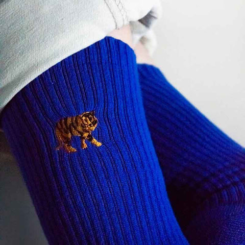 Bare Kind Save the Tigers Women's Socks (Ribbed) On