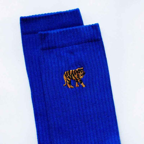 Bare Kind Save the Tigers Women's Socks (Ribbed) Zoomed Tiger