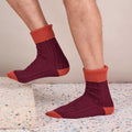 Catherine Tough Men's Cashmere Socks Red Lifestyle