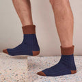 Catherine Tough Men's Cashmere Socks Navy Lifestyle