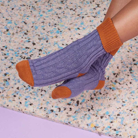 Catherine Tough Women's Cashmere Socks  Lilac Lifestyle