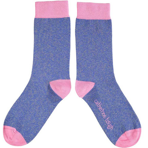 Catherine Tough Women's Glitter Socks (blue/pink)
