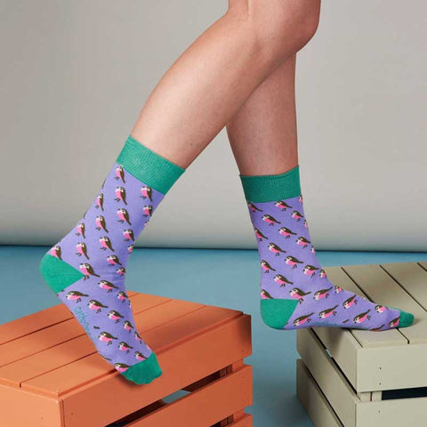 Women's Organic Robin Socks (lilac) Postboxed