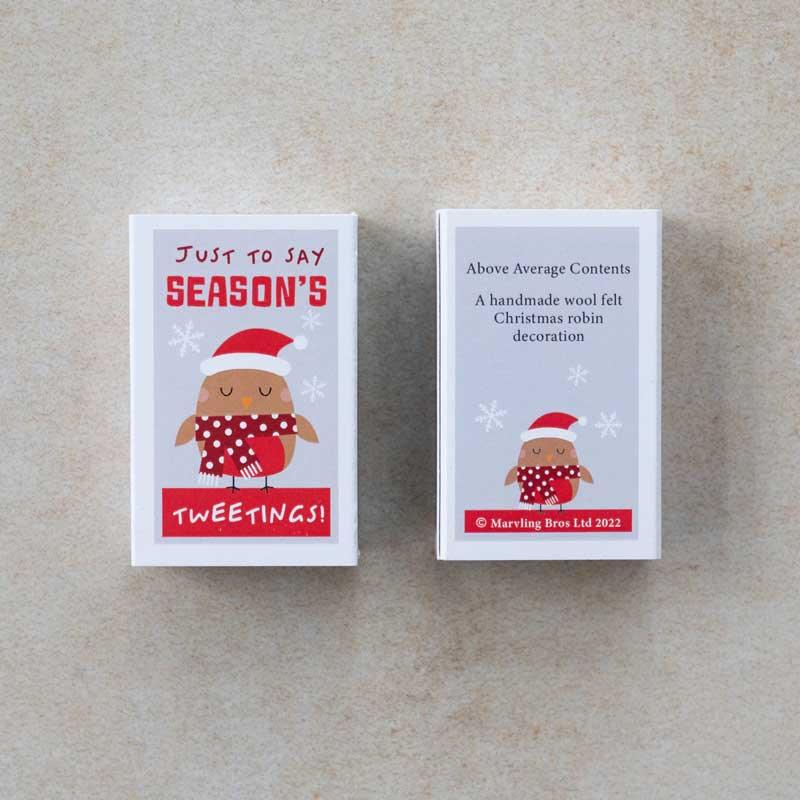 Christmas Tweetings Wool Felt Robin - Postboxed