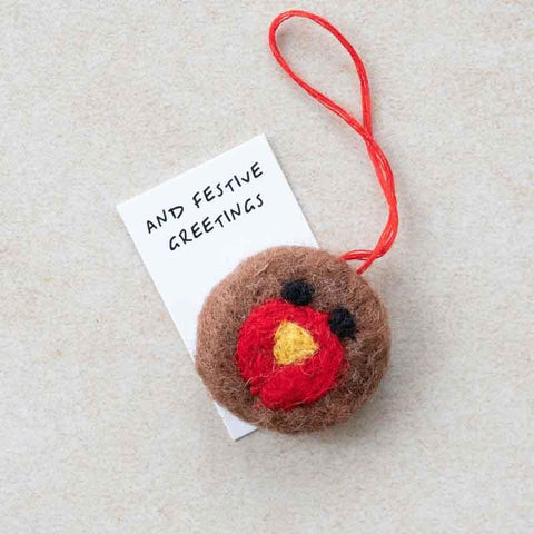 Christmas Tweetings Wool Felt Robin - Postboxed