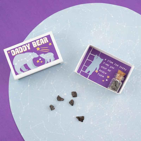 Daddy Bear Meteorite Gift In A Matchbox - Postboxed