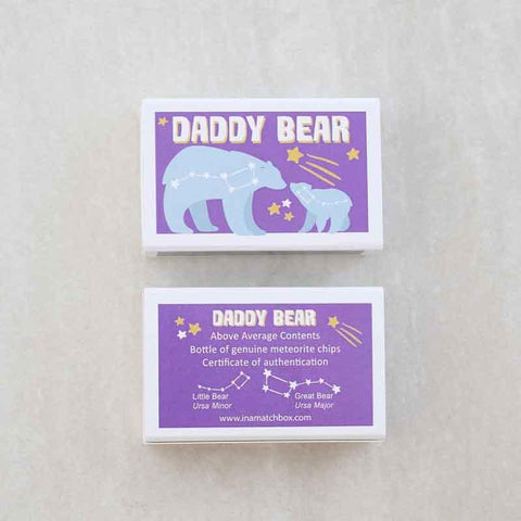 Daddy Bear Meteorite Gift In A Matchbox - Postboxed