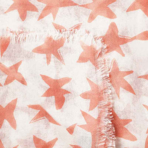 Katie Loxton Star Scarf (White and Coral) zoomed