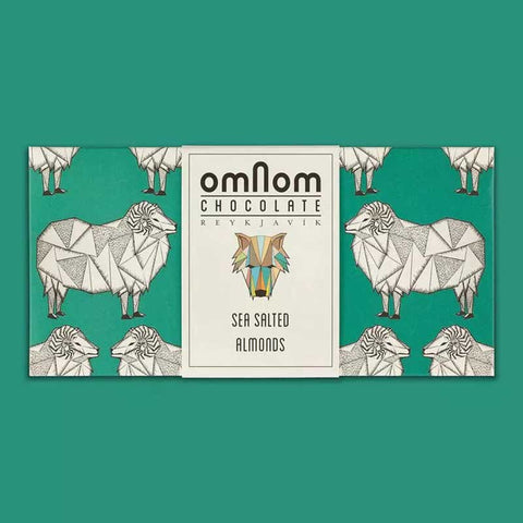 Omnom Sea Salted Almonds Chocolate Bar postboxed