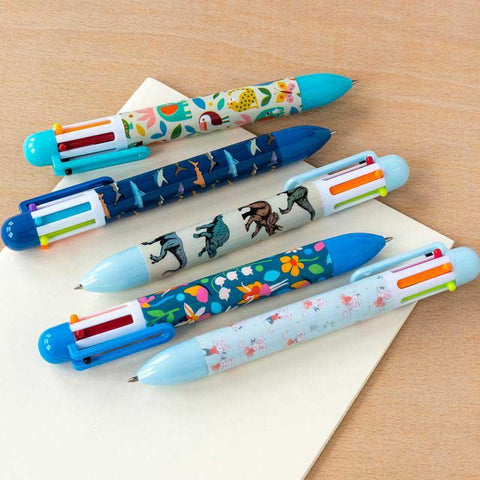 Six Colour Pens (Choose Design) - Postboxed