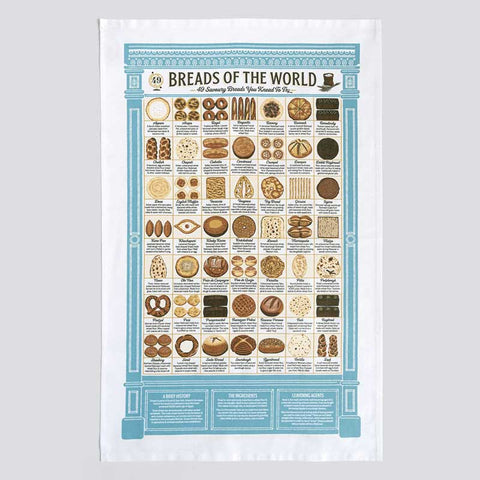 Breads of the World Tea Towel By Stuart Gardiner