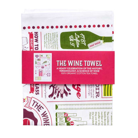 Stuart Gardiner Wine Tea Towel Folded Packaged
