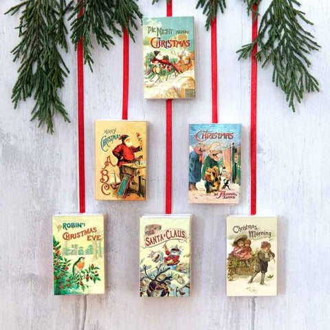 6 Matchbox Tree Decoration Victorian Poems - Postboxed