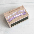 Congratulations in a Matchbox - Postboxed