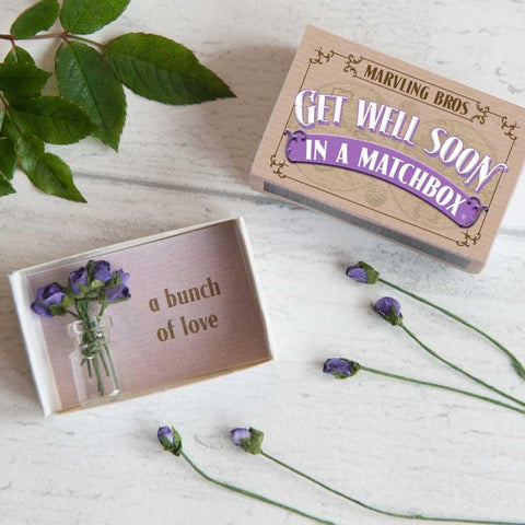 Get Well Soon Bouquet in a Matchbox - Postboxed