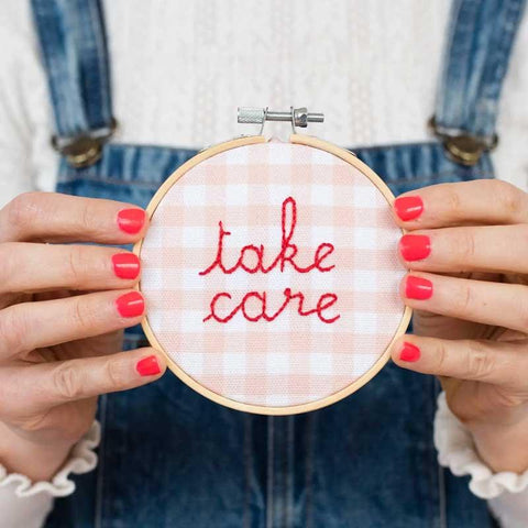Take Care Hoop Embroidery Kit - Postboxed