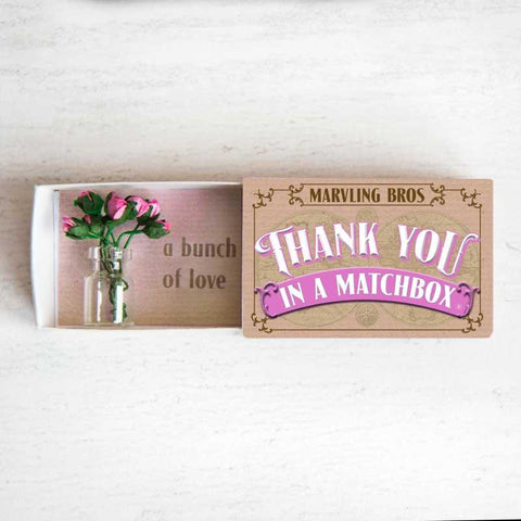 Thank You Bouquet in a Matchbox - Postboxed